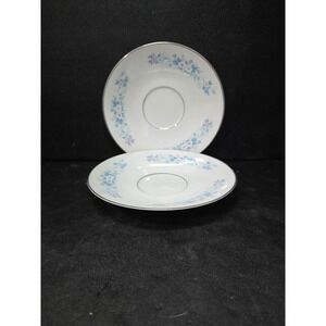 Carlton Ware Carla Saucers 506, Set of 2, White Floral Tea Plates, Japanese